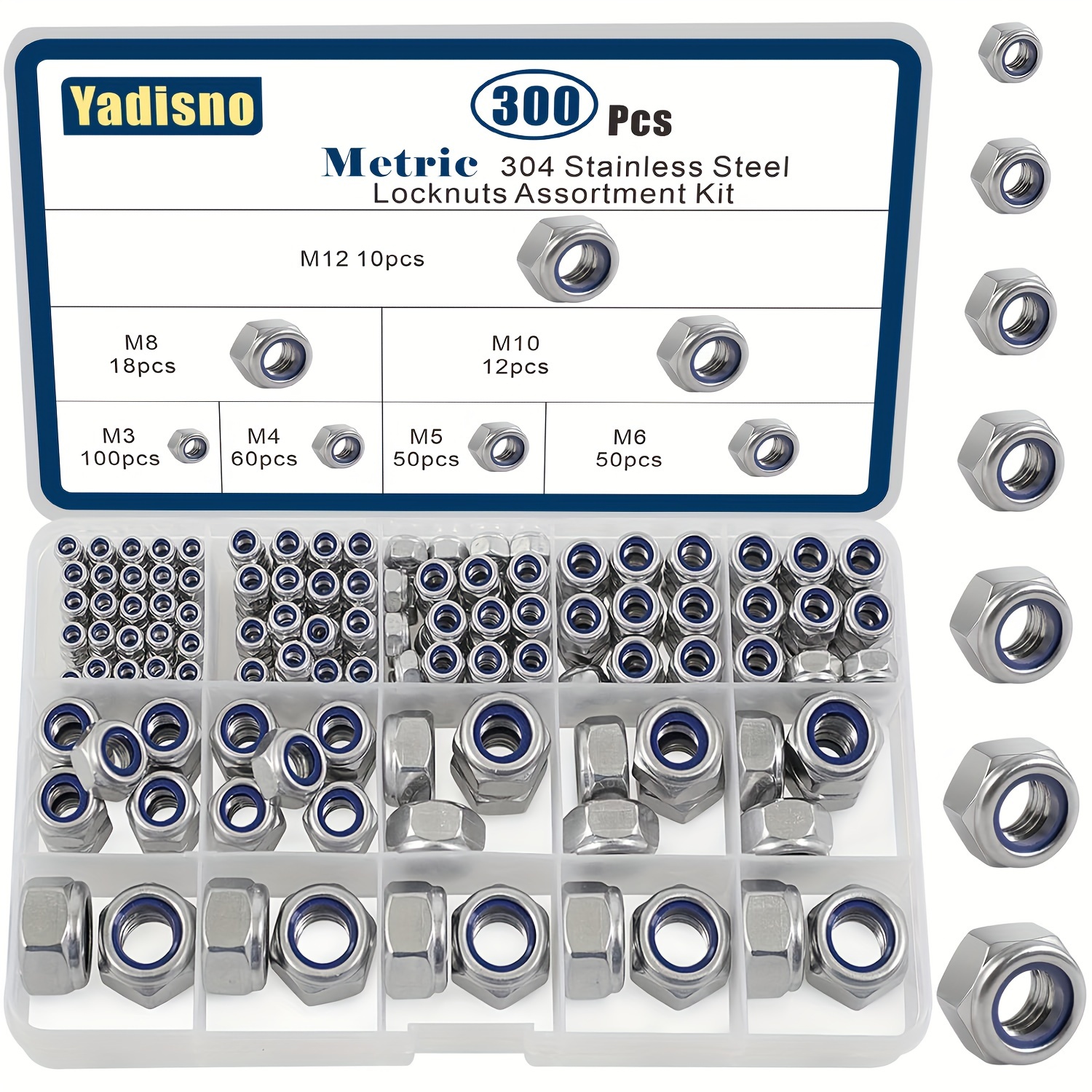 

300pcs Kit - Steel & , , , , - Thread - Fasteners For Bolt Fastening