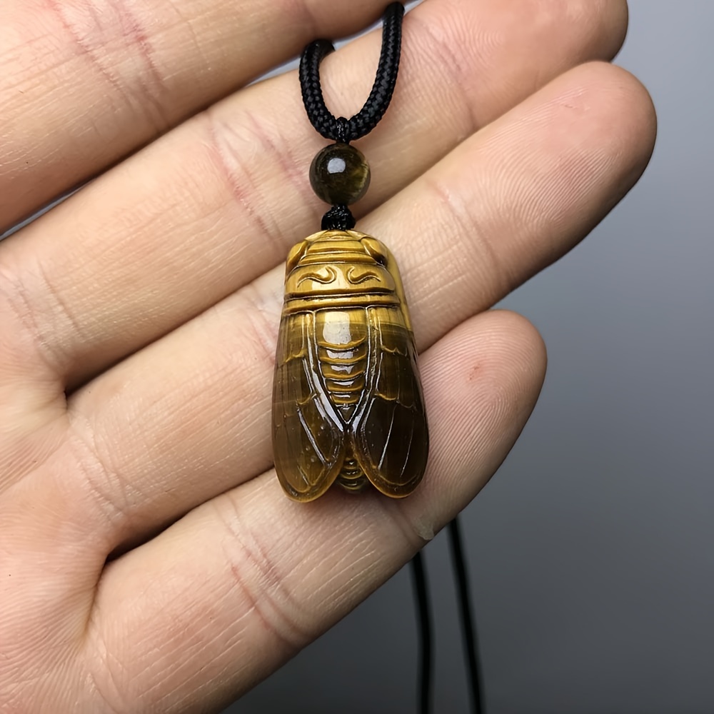 

1pc Natural Tiger Necklace Pendant For Men