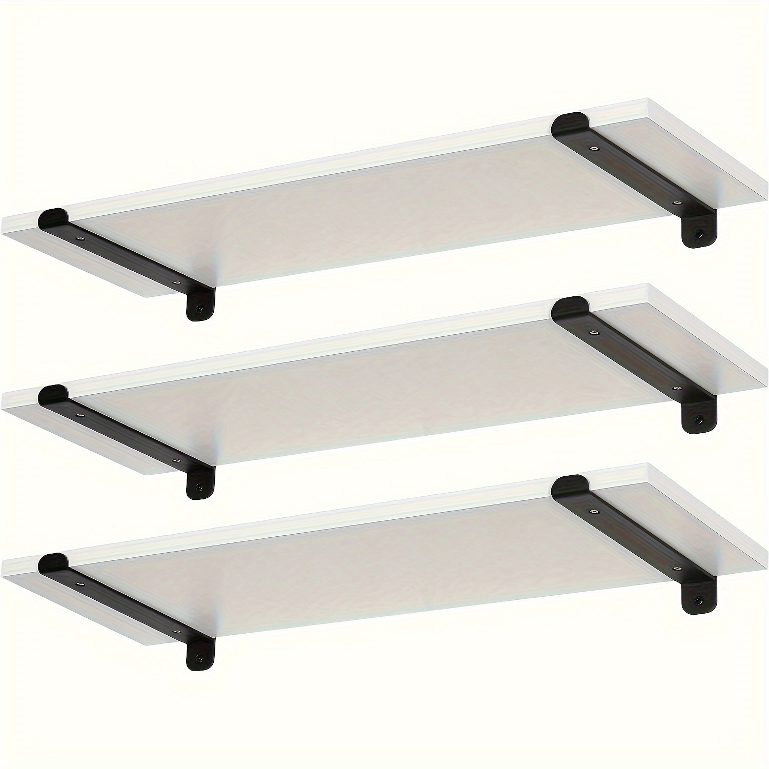 Image of 3pcs Wall Shelf, White/ Hanging Shelf, Suspended Shelf, Wall Shelf With A Load Capacity Of 15kg/layer, Wall Plate, Multi-room For Living Room, Kitchen And Bathroom, Floating Shelves