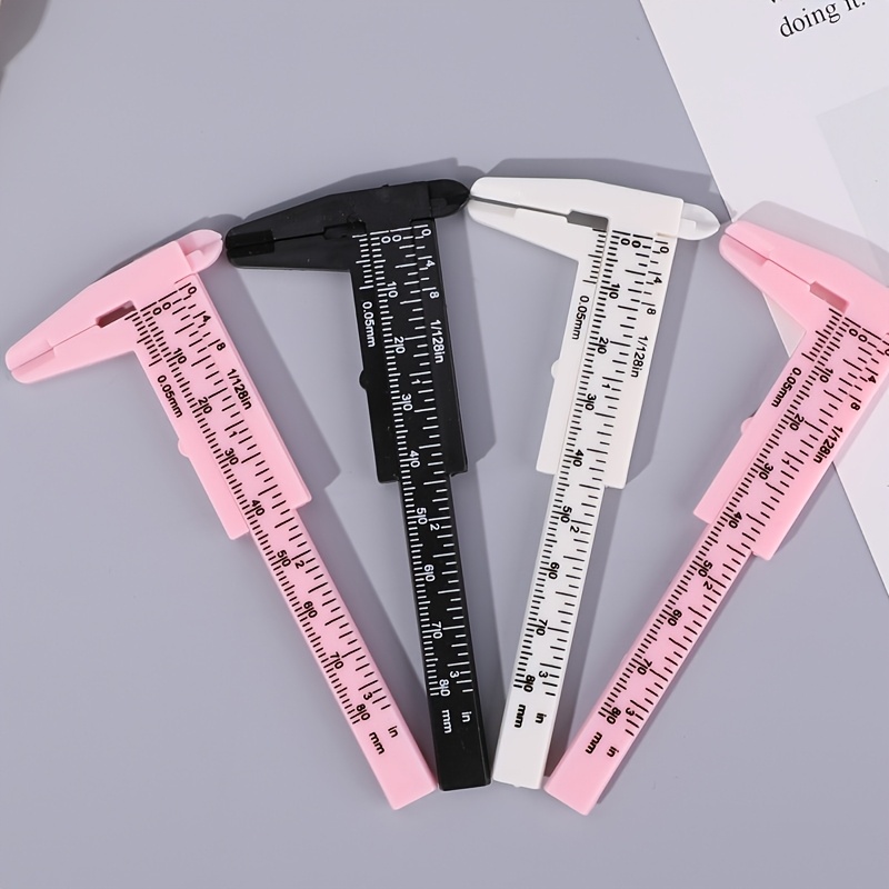 

3pcs Mini Plastic Ruler, Portable Eyebrow Measuring Tool For Makeup And Beauty