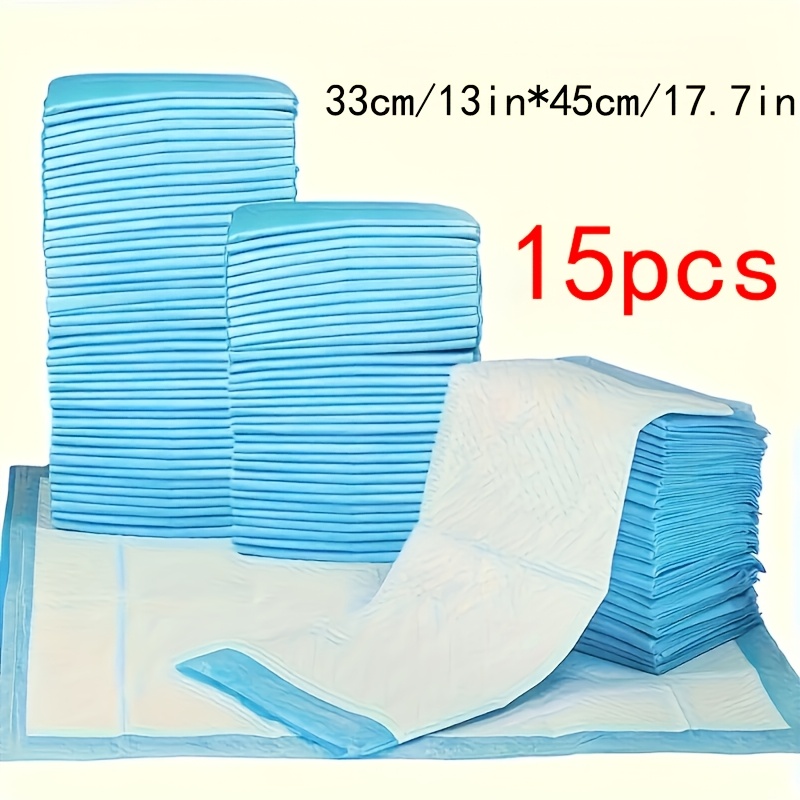 TEMU 15pcs Pack Disposable Dog Training Pads Suitable For , Thickened Absorbent Leakproof Bottom, Quick-absorbing Puppy Pee Pads With Suitable For