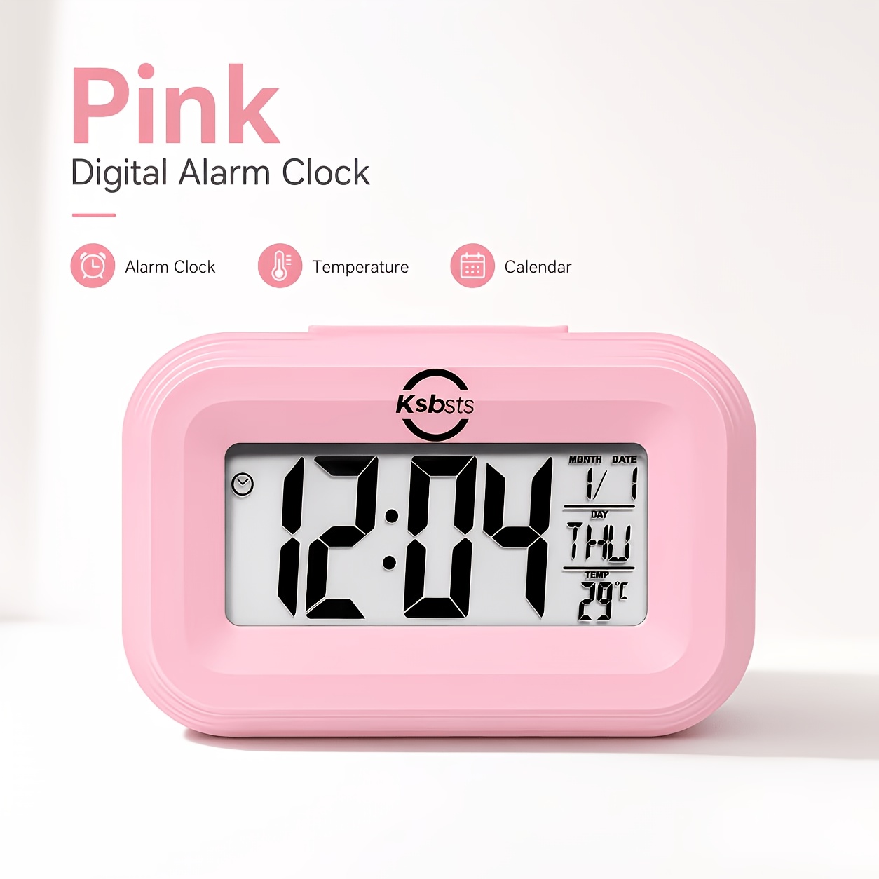 TEMU Kitchen Alarm Clock Timer Thermometer And Hygrometer 3-in-1 Mini Led Backlit Electronic Clock Desktop Smart Multifunctional With Temperature