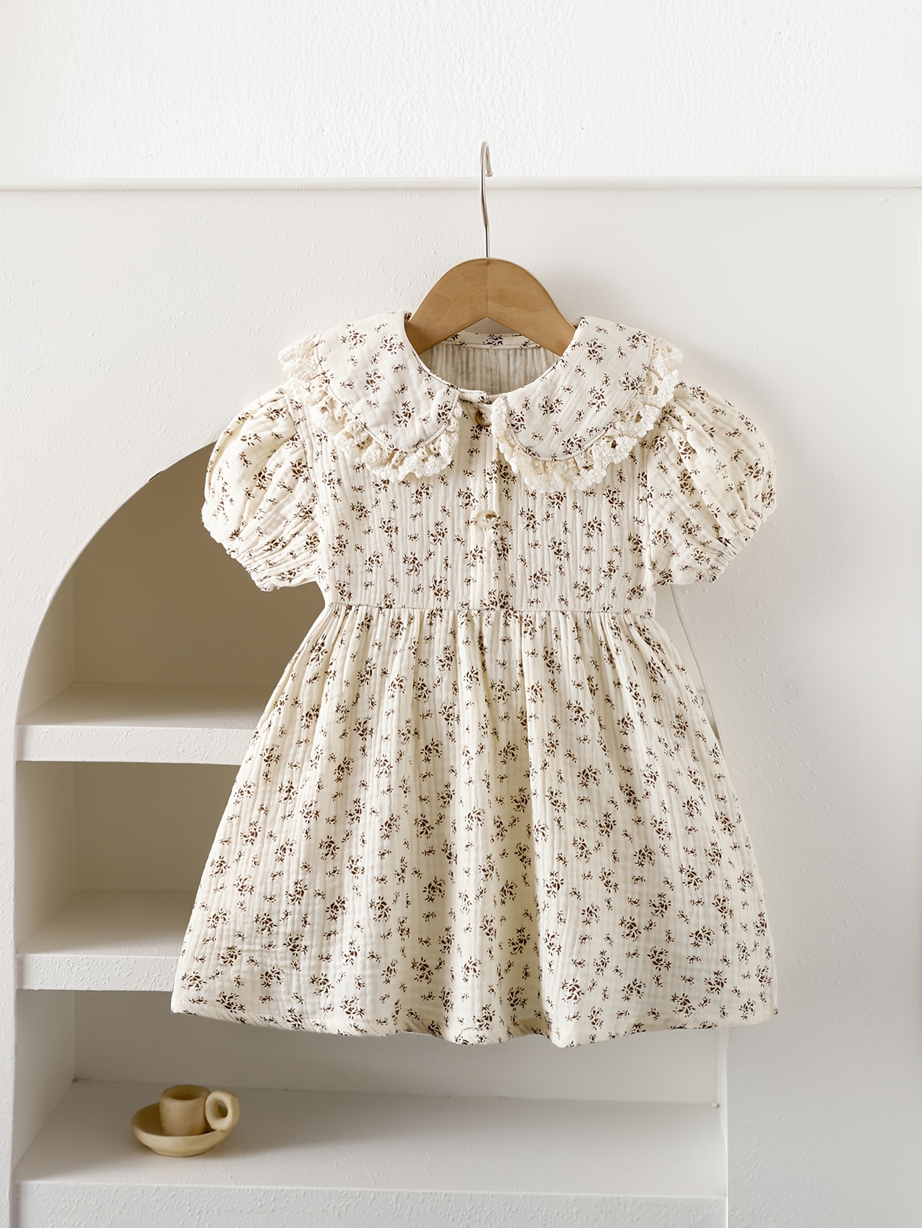 fall baby girl dress Girls Toddler and Baby Dress in Burgundy Floral for Fall 9/10 Dress main image 1