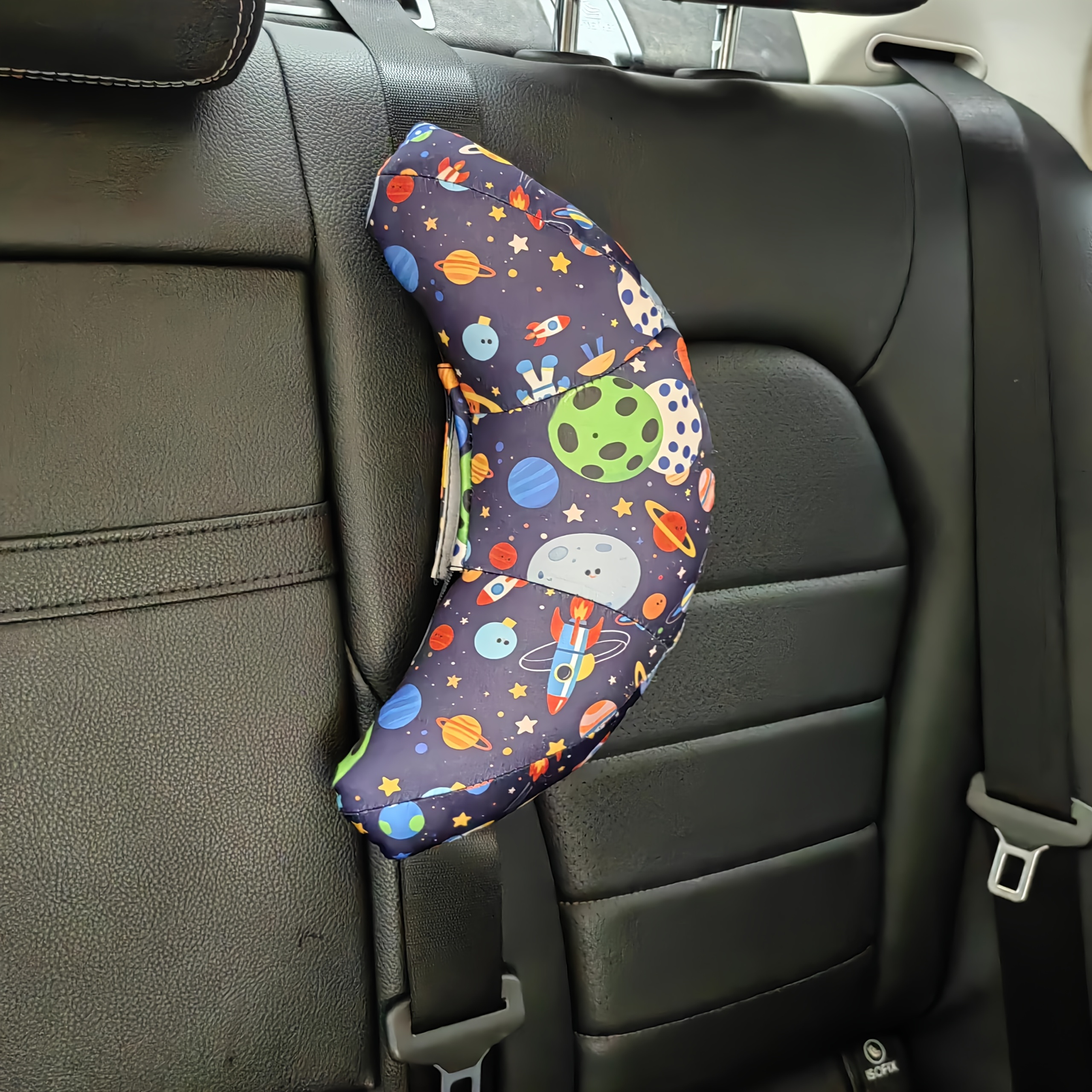 TEMU 1pc Car Seat Belt Shoulder Pad Fashionable Multi-style Patterns , Car Neck Pillow Sleeping Pillow Car Neck Protection Crescent-shaped U-shaped