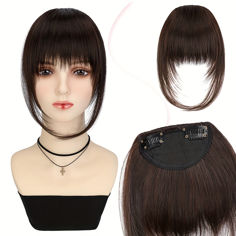 synthetic wig with 12 inch bangs on   suitable for daily   ladies details 15