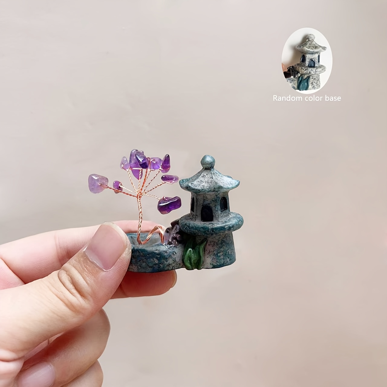 E-shop 1 Stück Kristall Glücksbaum Landschaftsskulptur Deko, Miniatur Steinbaum Zimmerdekoration Topfpflanze, Handgefertigtes Kunsthandwerk Geschenk