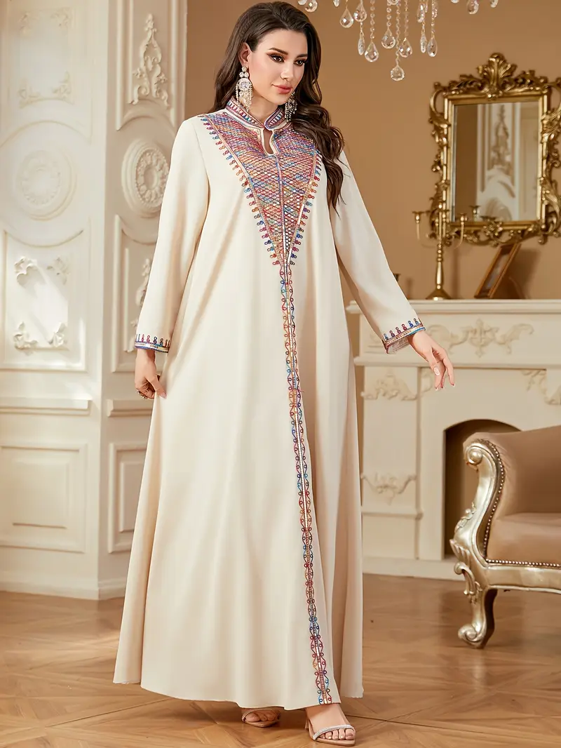 womens elegant middle eastern abaya dress long sleeve v neck - Temu United Arab Emirates womens elegant middle eastern abaya dress long sleeve v neck - Temu United Arab Emirates