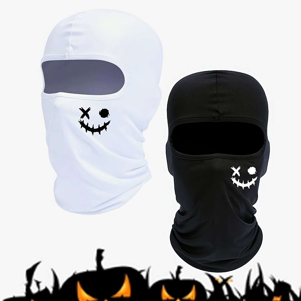 

Evil Smile Printed Balaclava: Comfortable Full Face Cover For Outdoor Activities - Men' Accessory