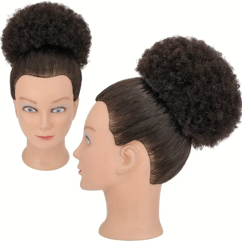 100 human hair afro hair extensions ponytail hairpieces drawstring hairpieces short curly afro hairpieces 10 inch large net details 5