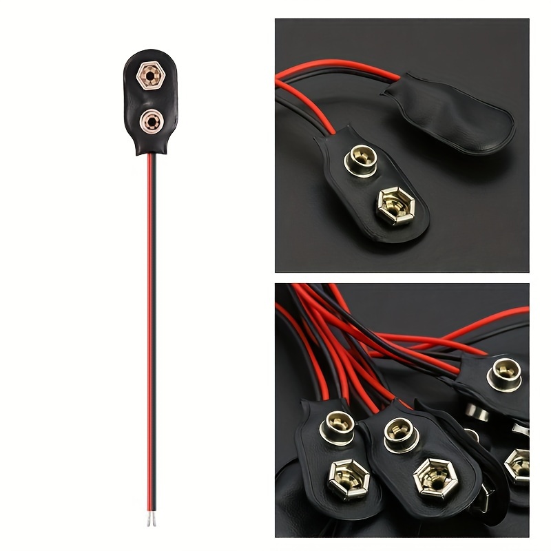 

5/10pcs Artificial Leather 9v Battery Clip Connectors, Non-electric Cable For - No Electronic Parts Included