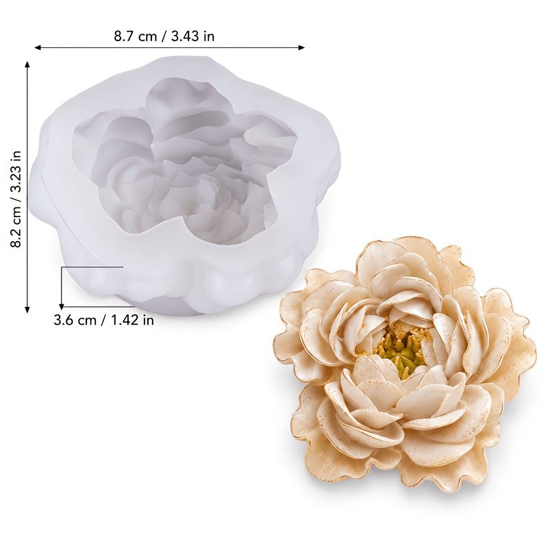 TEMU Moule en silicone résine, moules en silicone 3D pour fleurs de , de pétales roulés, moules de moulage en résine époxy, ornements floraux de luxe