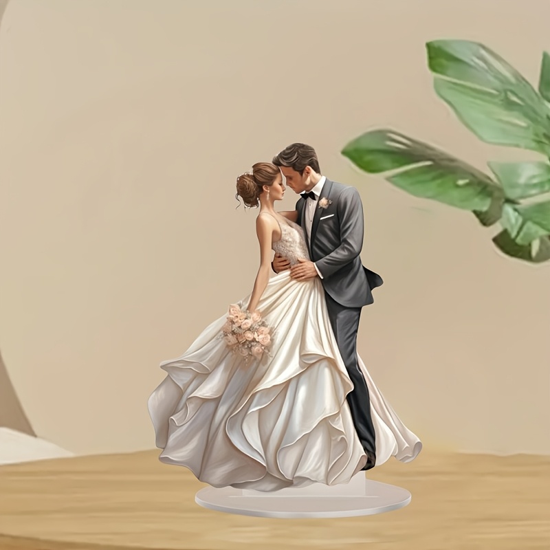 

Couple Acrylic Desk Ornament With Base - Home, Office & Holiday Decor | Ideal Christmas & New Year Gift