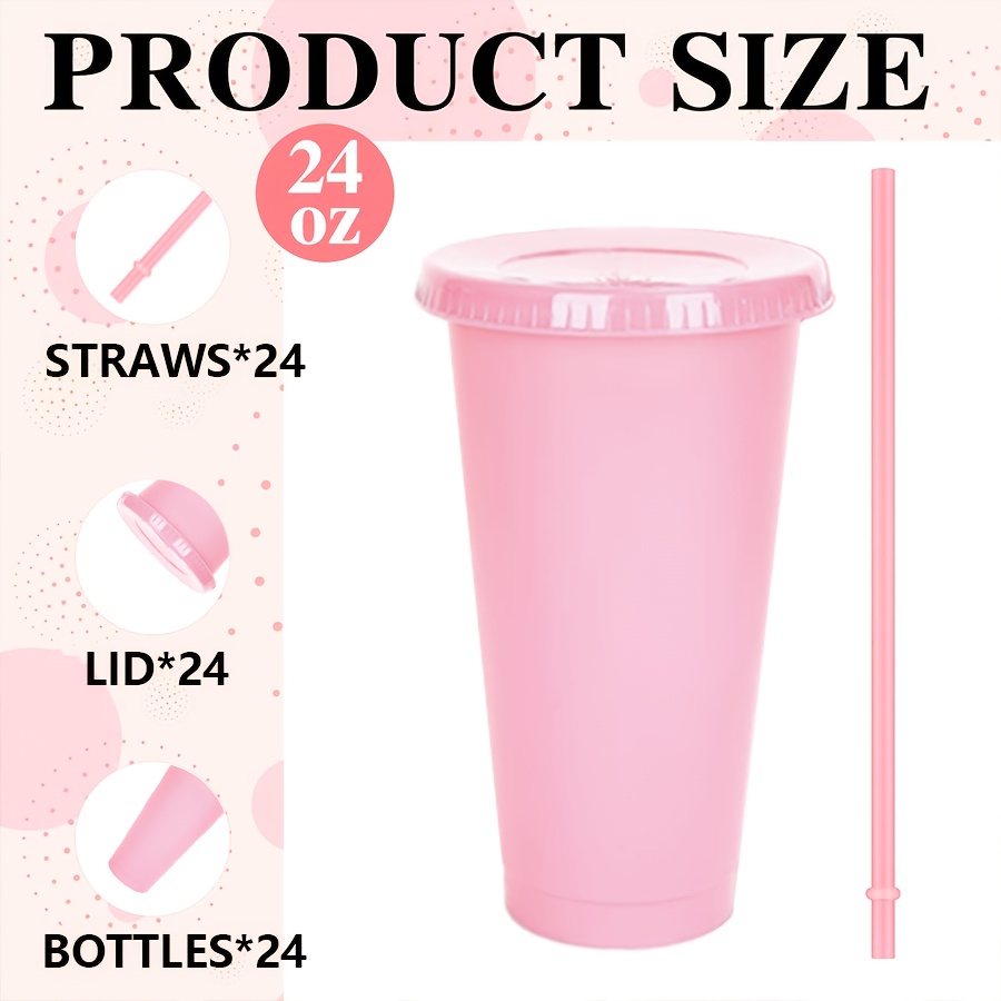 24 pack 24oz reusable plastic cups portable easy - Temu