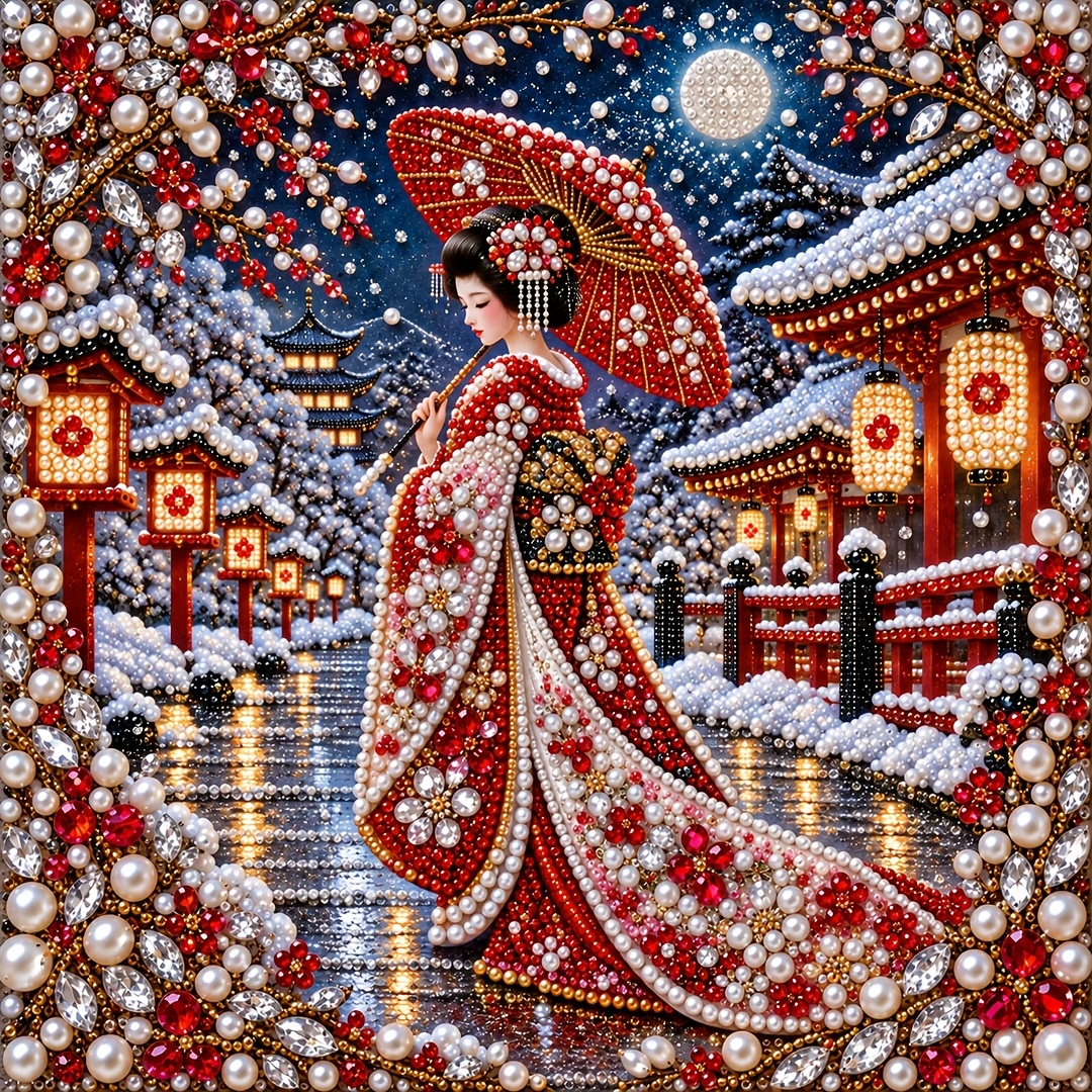 TEMU Pearl Art Painting Kit, Beauty Pattern. Includes Round Pearls, Full Set Of Tools And Spare Pearls. Frameless, Suitable For Adults And Beginners,
