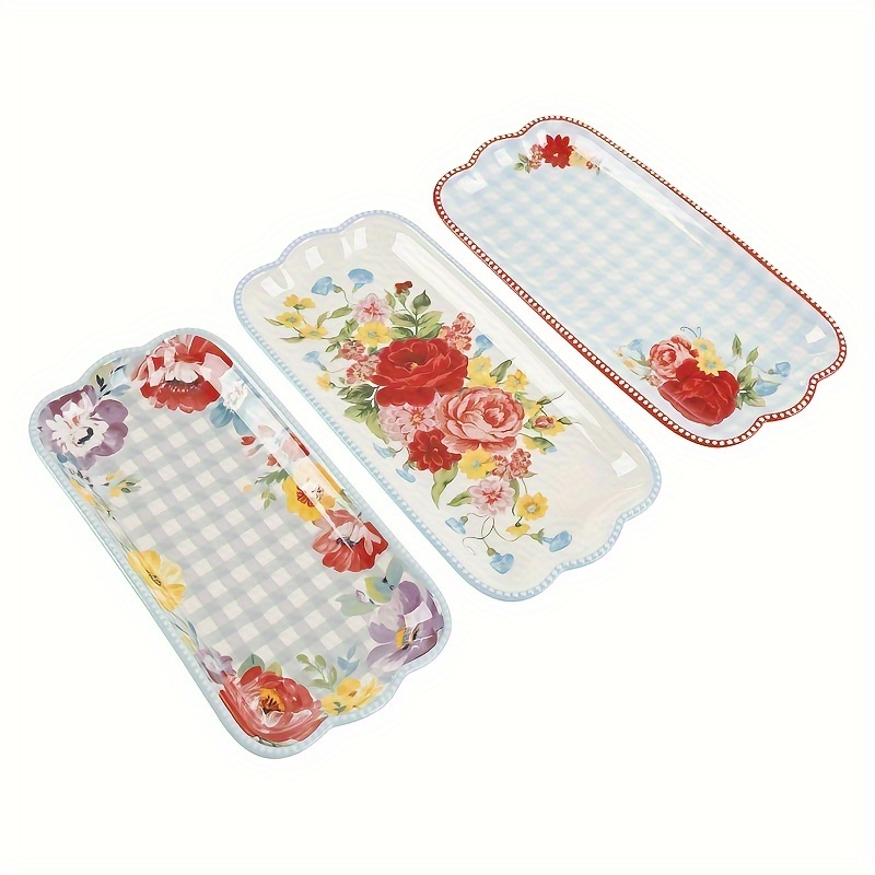 

3pcs Floral Serve Tray Set - Add Some Color To Your Home