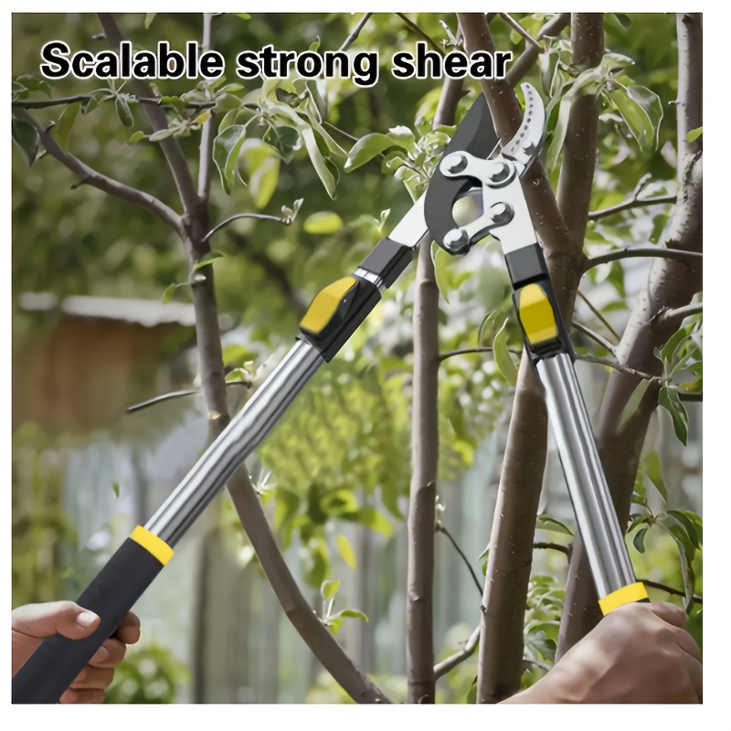 TEMU ( Delivery) Telescopic Pruning Shears - Heavy-duty Garden Shears For And Fruit Trees, High-strength Branch Cutters