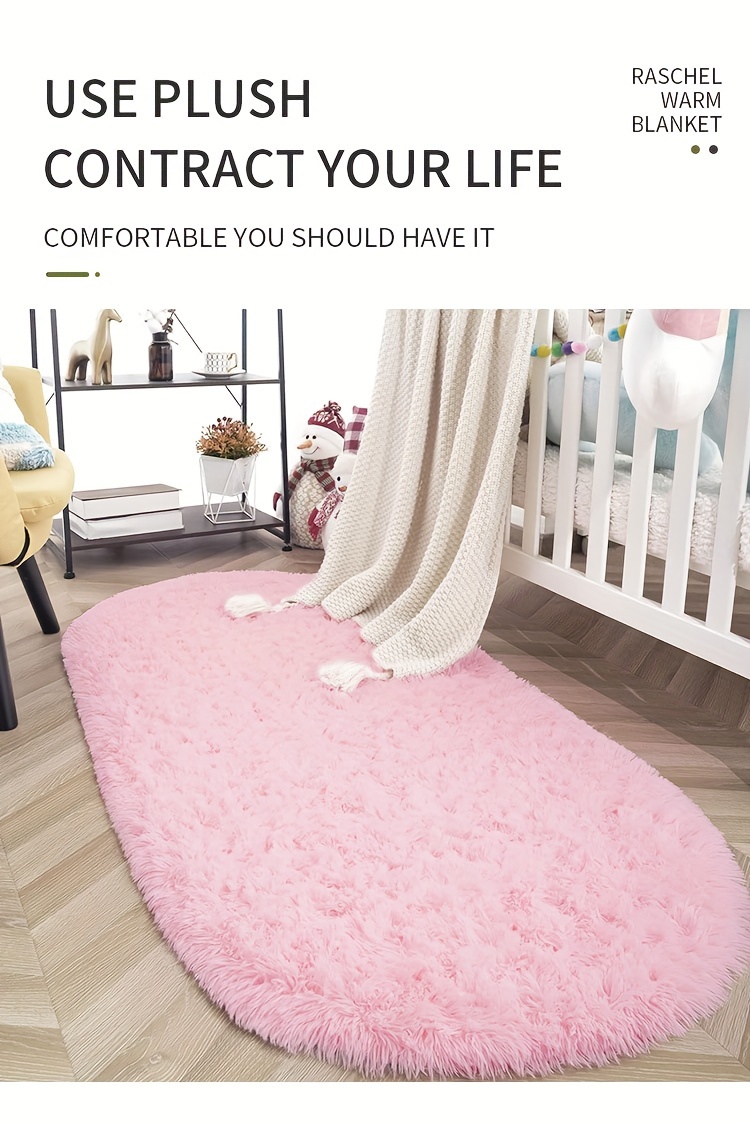 1pc fluffy soft shag area rug for living room bedroom fuzzy floor carpet non slip machine washable   decor rug details 2