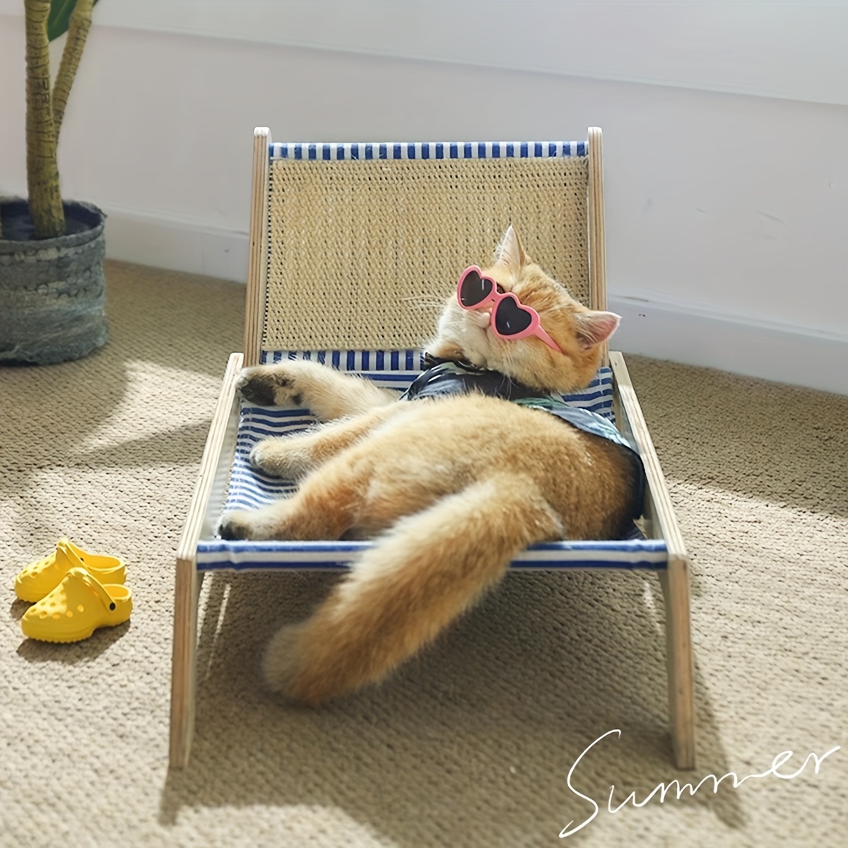 

Cat Beach Bed Lounge Chair, Coconut Tree Roller Bed Coconut Tree Lounge Chair