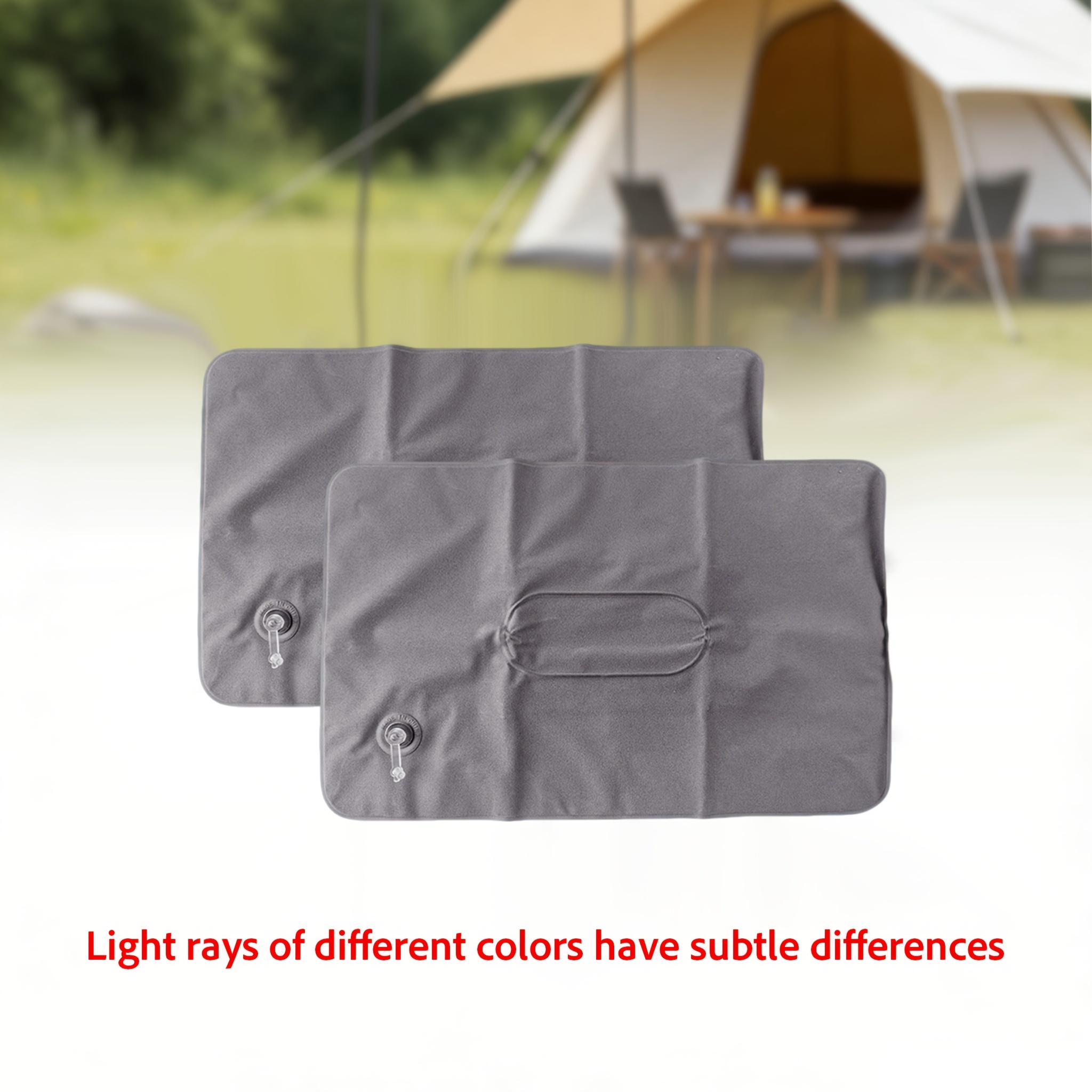 Flocking Inflatable Travel Pillow, Compact Foldable Portable Support Pillow For Outdoor Camping Picnic Hiking Road Trip