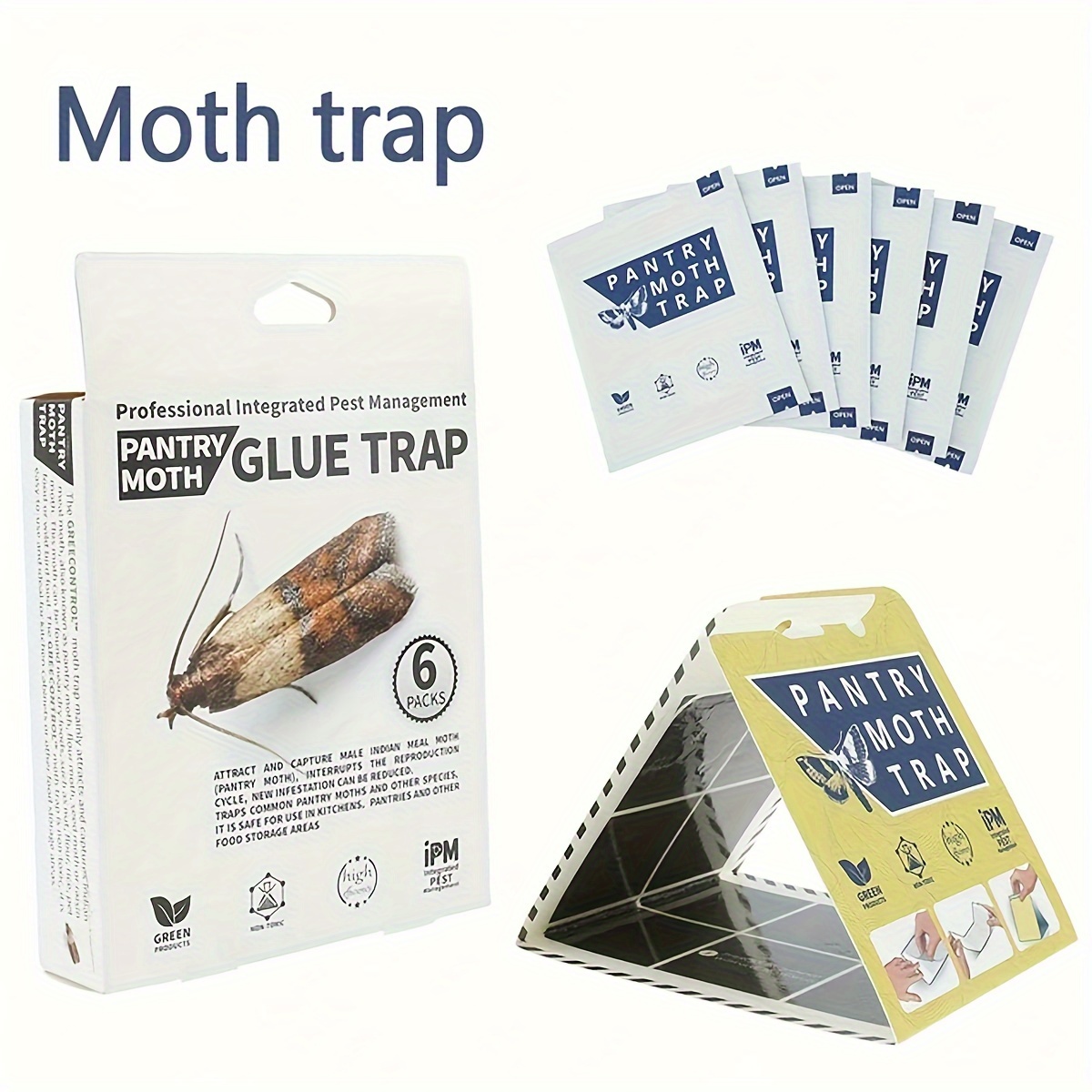 6pcs high quality non toxic pheromone moth traps safe and effective sticky   pantry moth control no insecticide needed ideal for home and agriculture 0