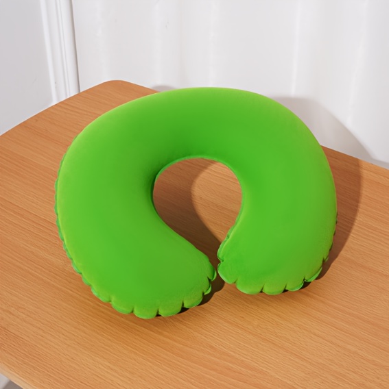 1pc inflatable c shaped pillow travel pillow inflatable pillow car airplane neck round pillow details 3