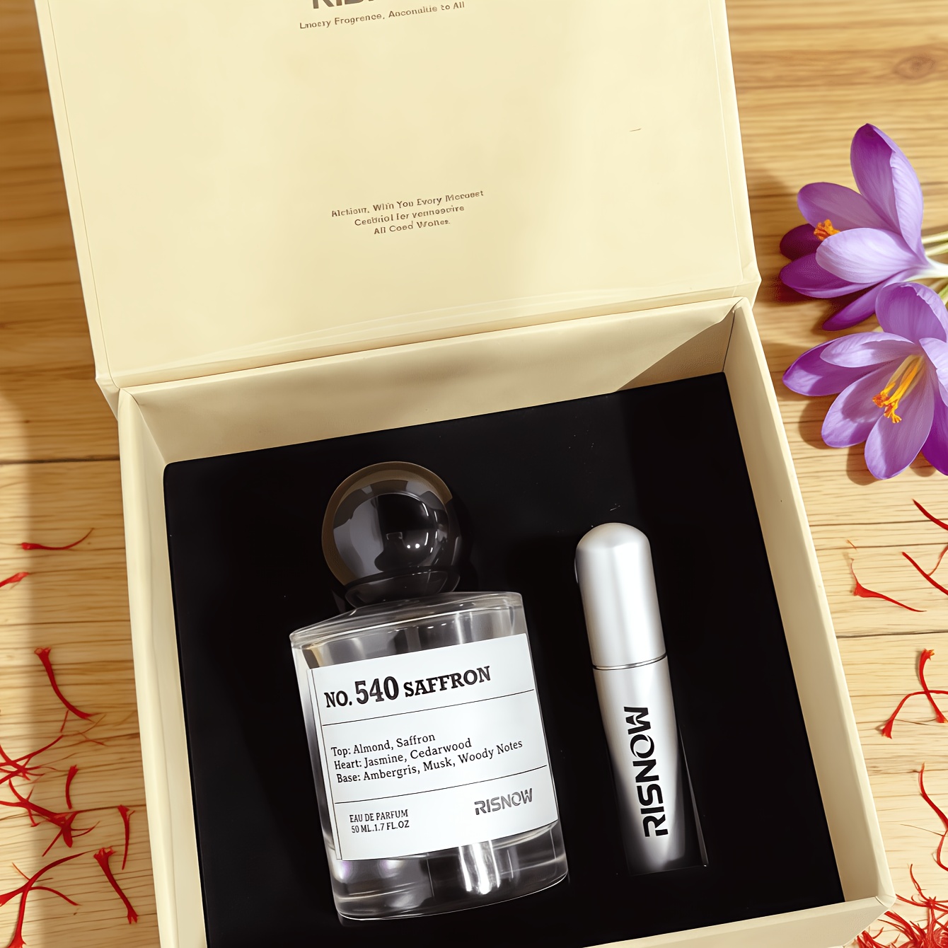 TEMU Risnow Unisex Eau De Parfum Long Lasting 6 To Saffron Amber Scent For Women Men Fluid Ounces Perfume Gift Box With Elegant Packaging