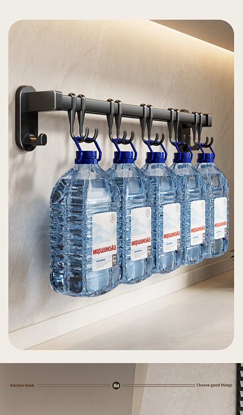 1pc Estante de Almacenamiento Multifuncional para Cocina - Organizador Montado en la Pared de Plástico Duradero con Adhesivo sin Clavos y Tornillos Perforados, Diseño Elevado Ampliado para Utensilios, Cuchillos, Condimentos, Palillos, Trapos - Ahorro de Espacio en la Organización de la Cocina, Aspecto Moderno y Elegante | Construcción Robusta, Organizadores y Almacenamiento de Cocina