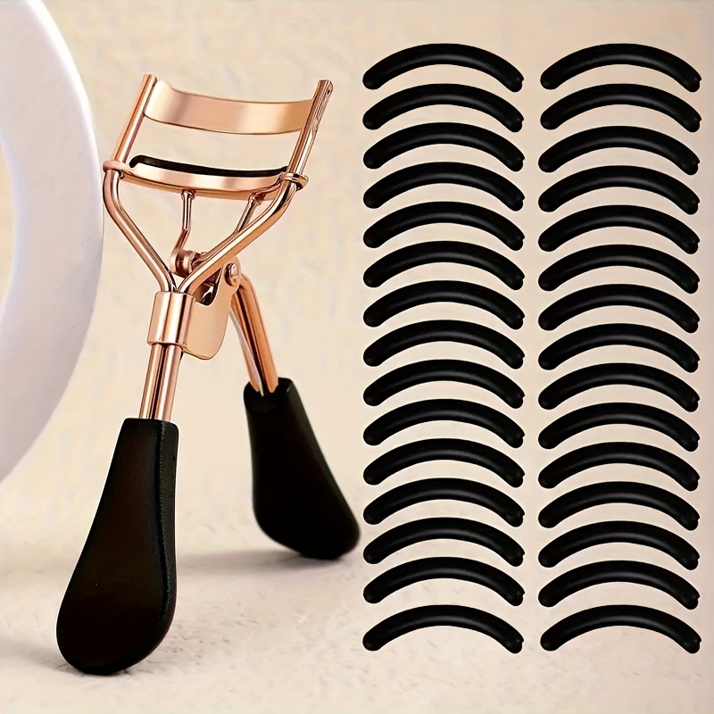 TEMU 1 Portable Eyelash Curler With 30 Adhesive Pads, Curved Handle Eyelash Curler, Curling Styling, No Damage To Lashes, Lifts Lashes, Makes Eyes