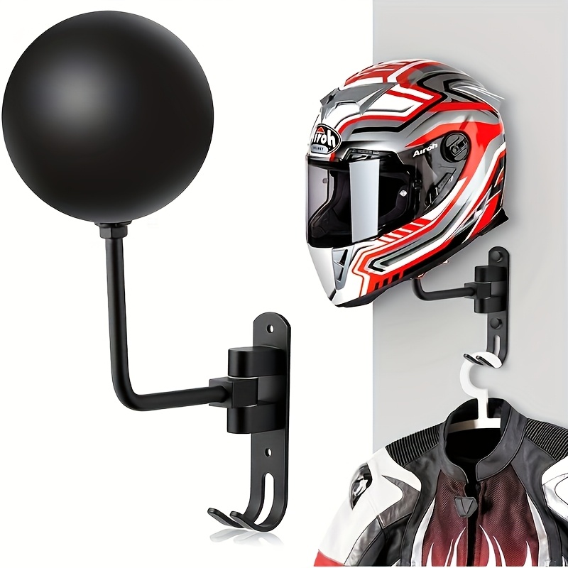 

Aluminum Alloy Motorcycle Helmet Rack, Wall Mount With , Metal Bike Helmet Holder, Bicycle Helmet Display Hanger Stand, Strong Bearing Capacity, Suitable For Most Helmets