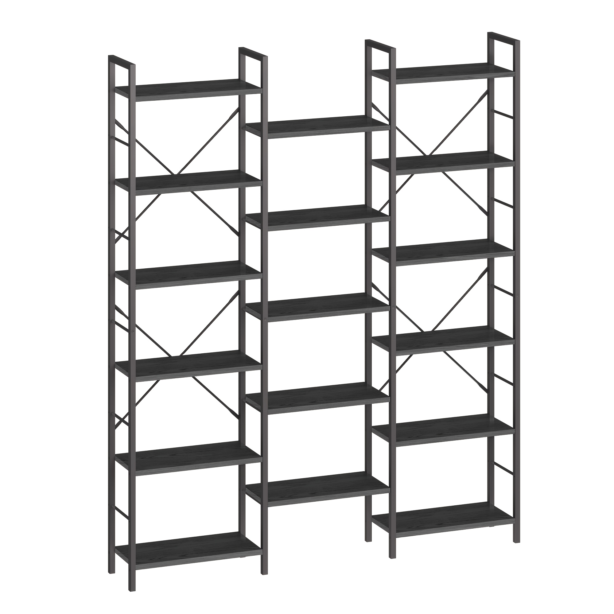 TEMU Bookshelf, Vertical Bookshelf, Bookshelf With 17 Shelves, 6 , Adjustable Distance, 24 X 152 X 186cm, Capacity 340kg, Suitable For Living Room,
