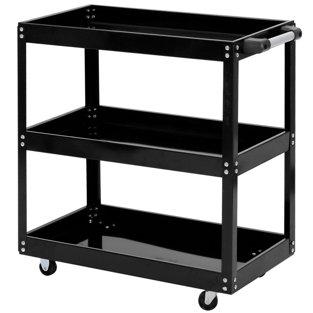 E-shop Werkzeugwagen mit drei Ebenen, Rollwagen, Werkzeugaufbewahrung, Schwerlast-Garagenwagen, Werkstattspezifisch, Rollwerkzeug, Werkzeugorganizer,