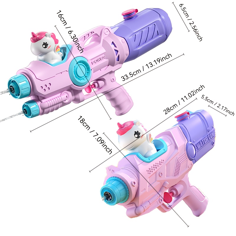 Pistola De Agua Unicornio De 500 Ml | Alcance 8 M | Juguete Para Batallas De Verano