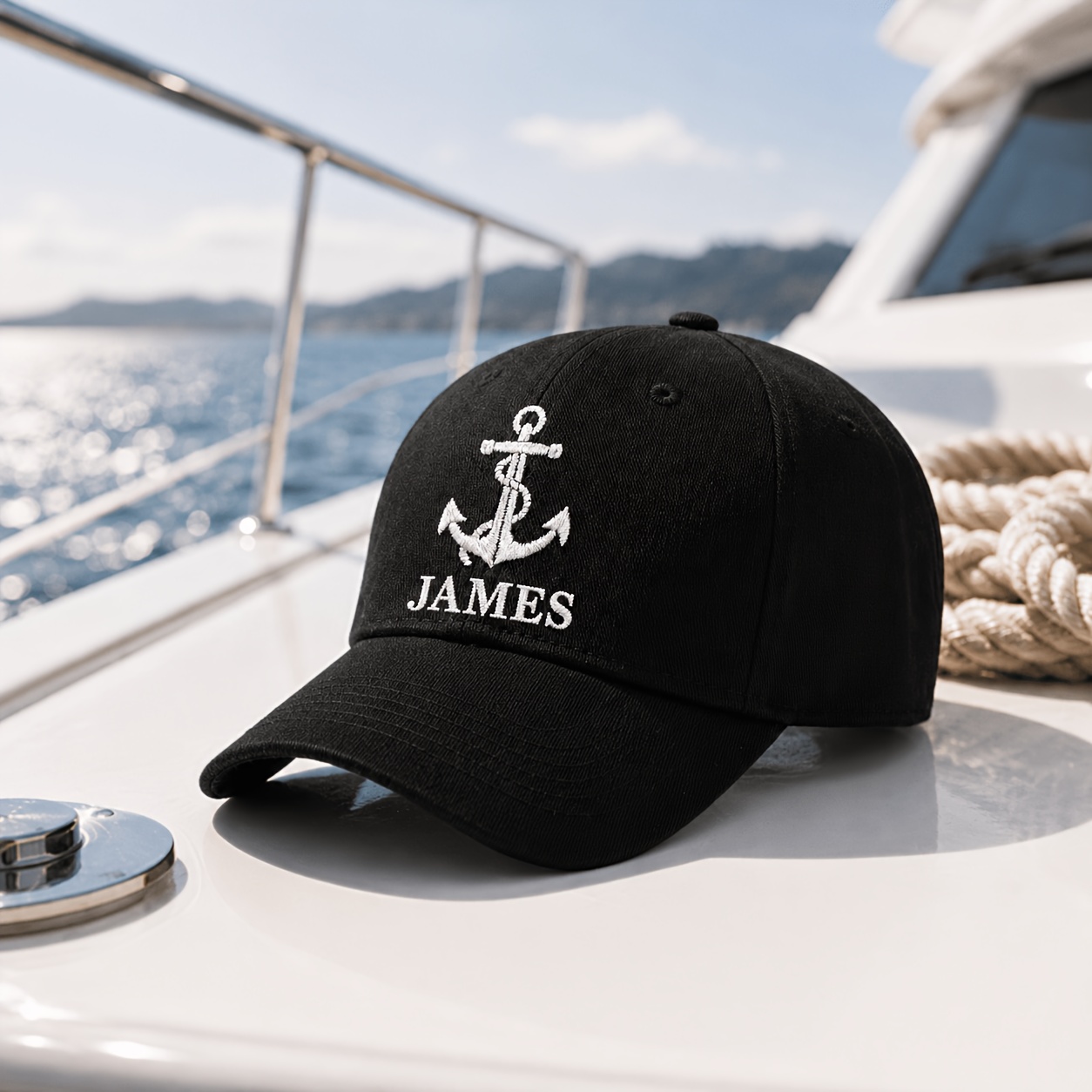 TEMU 1 Casquette de baseball brodée avec motif d' personnalisé, Broderie de nom personnalisé, Chapeau de papa à bord incurvé, Chapeau de soleil