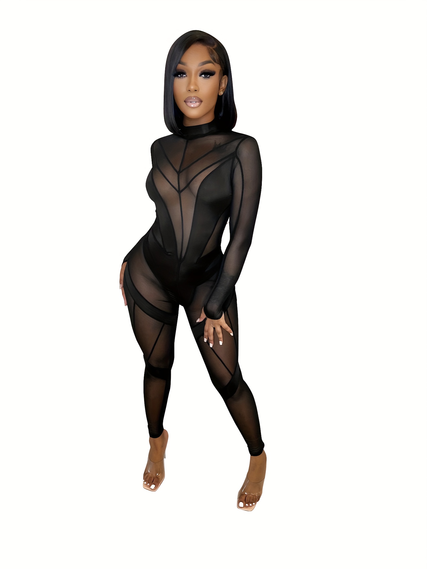 sheer jumpsuit sold on Temu United States