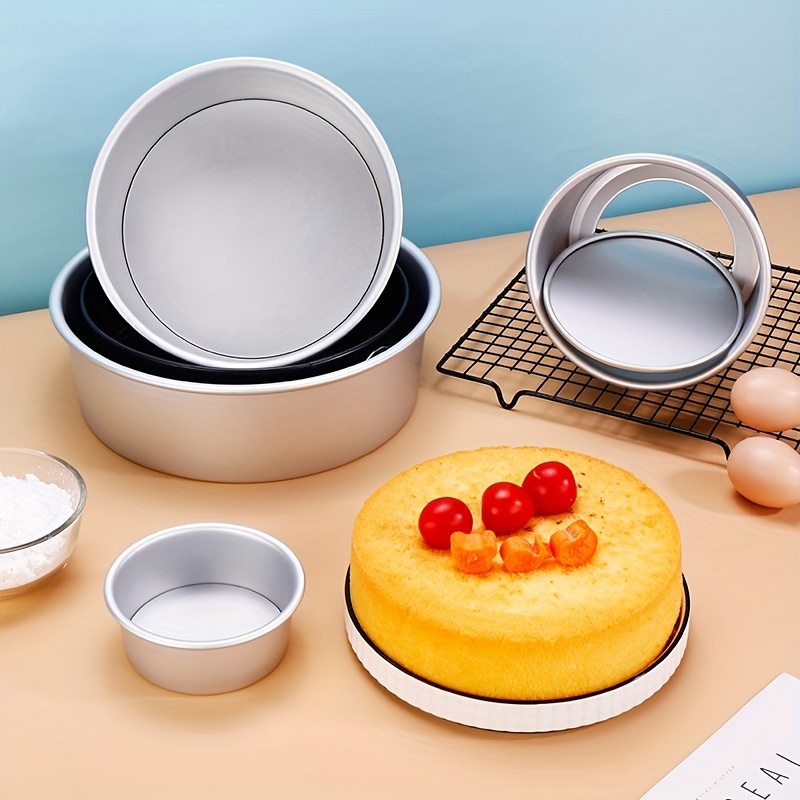 

1/3pcs Set Anodized Aluminum Pan, 4/6/8 , Safe, Detachable , Thickened For , , Mousses, Cheesecakes,