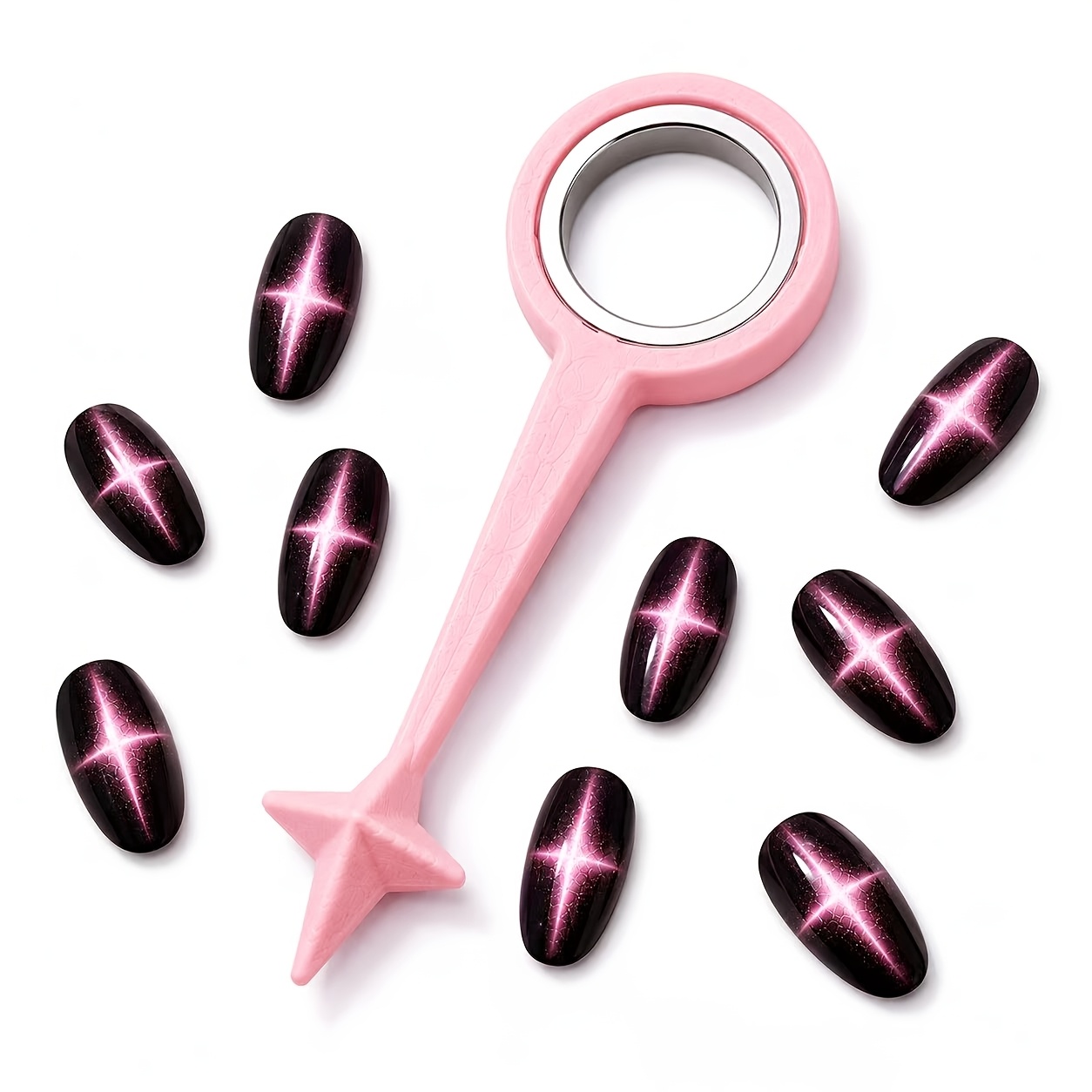 TEMU Nagelkunst Ring voor Kruis Effect, Vierpuntig voor Cat Eye Nagels, Nagel Tech Must Haves, Nagel Spullen, Nagel Benodigdheden, Nagelringen met