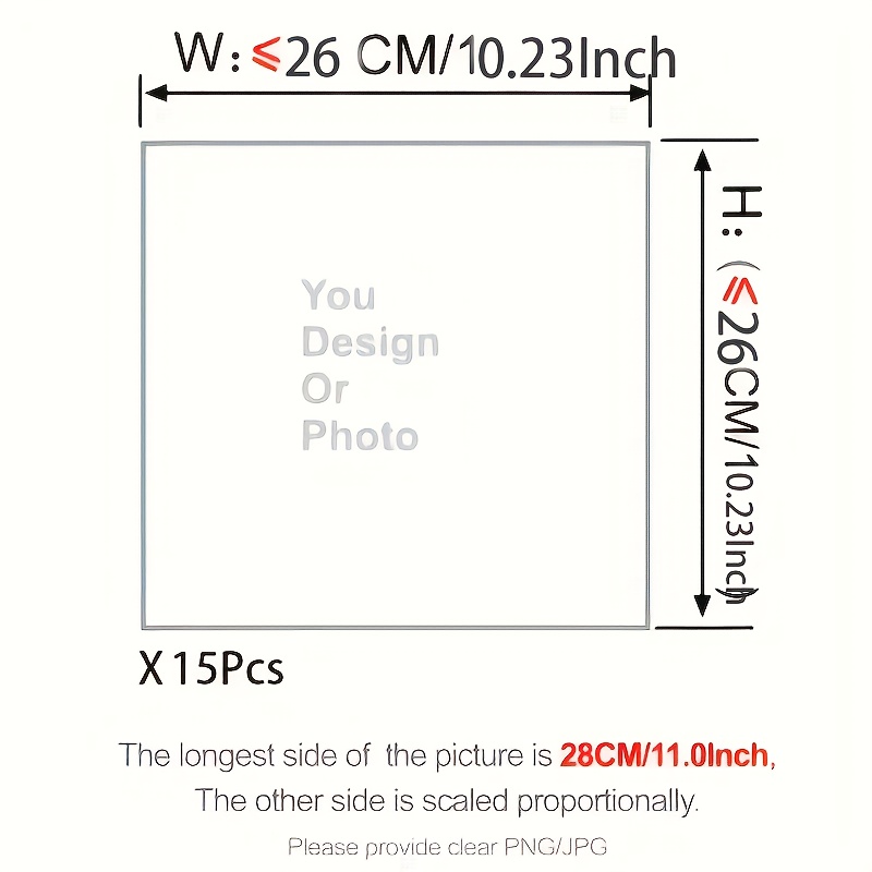 TEMU 15pcshigh Quality Customized Photo Text Heat Transfer Stickers - Personalized Canvas Suitable For T-shirts, Clothing, Pillows - No Equipment
