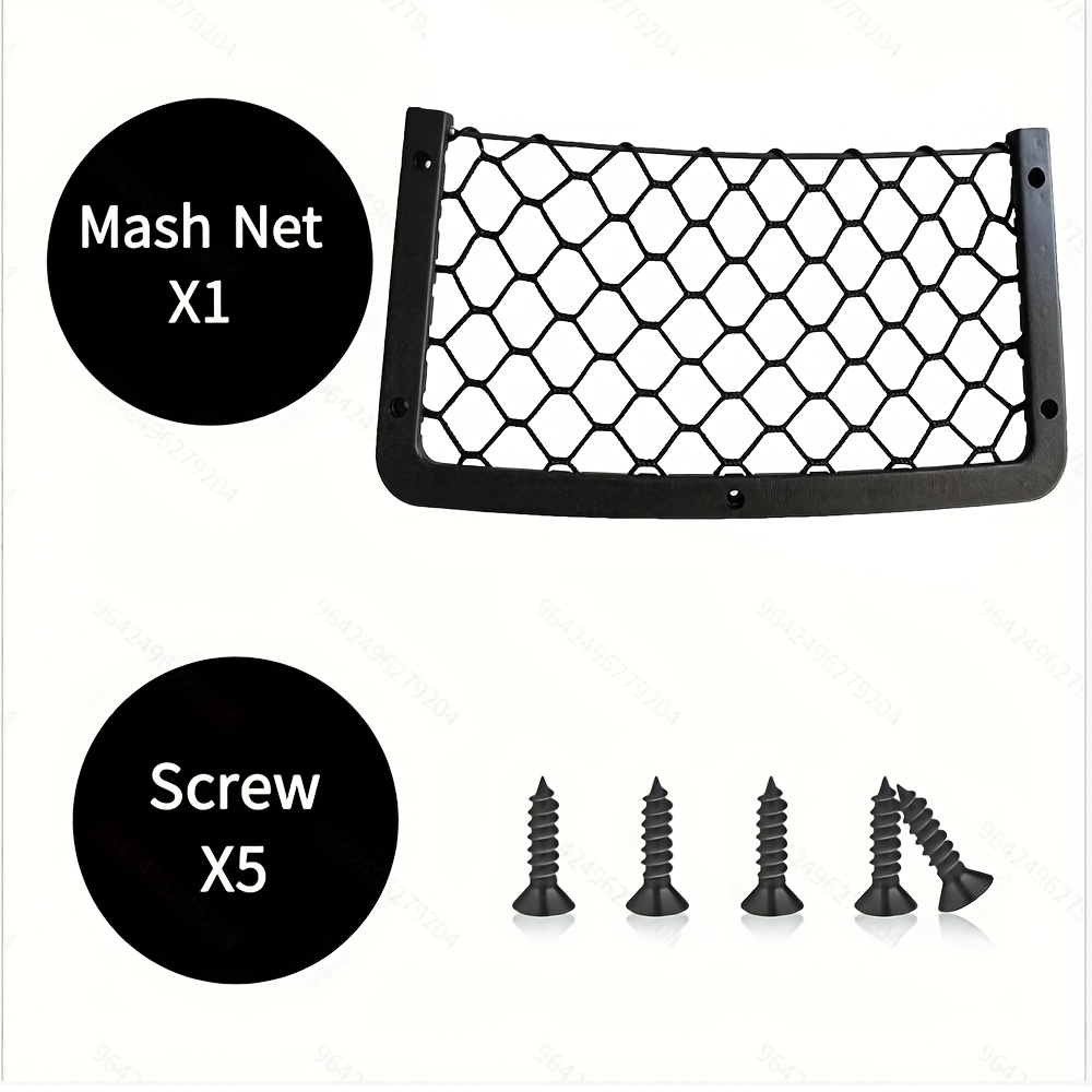 Plastic Frame Car Storage Net Bag,phone Car Mesh Net Holder Rv Storage Boat Cargo Pocket Organizer Framed Mesh Net Pocket With Screws For Auto Rv Net