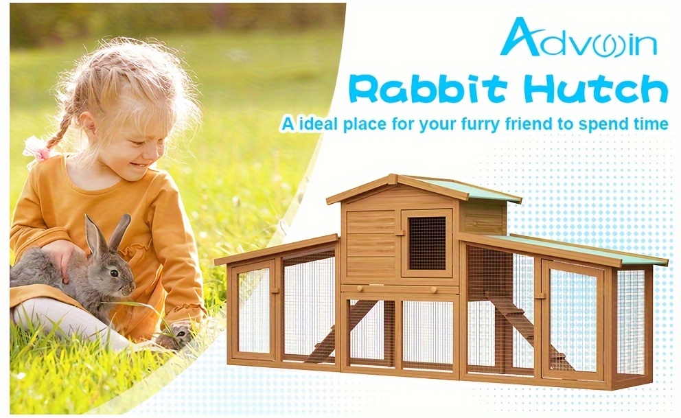   rabbit hutch wooden 2 level large wooden pet cage chicken coop large bunny hutch for small animals Product details 0