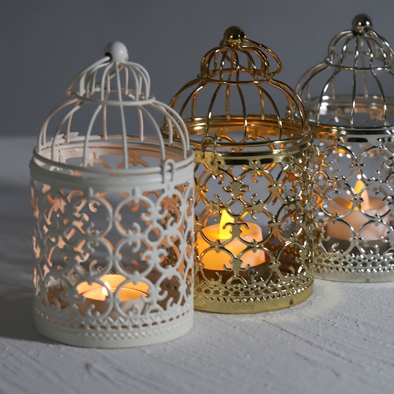 

Romantic -inspired Metal Hollow Candle Holder - Weddings, Dinners & Home Decor