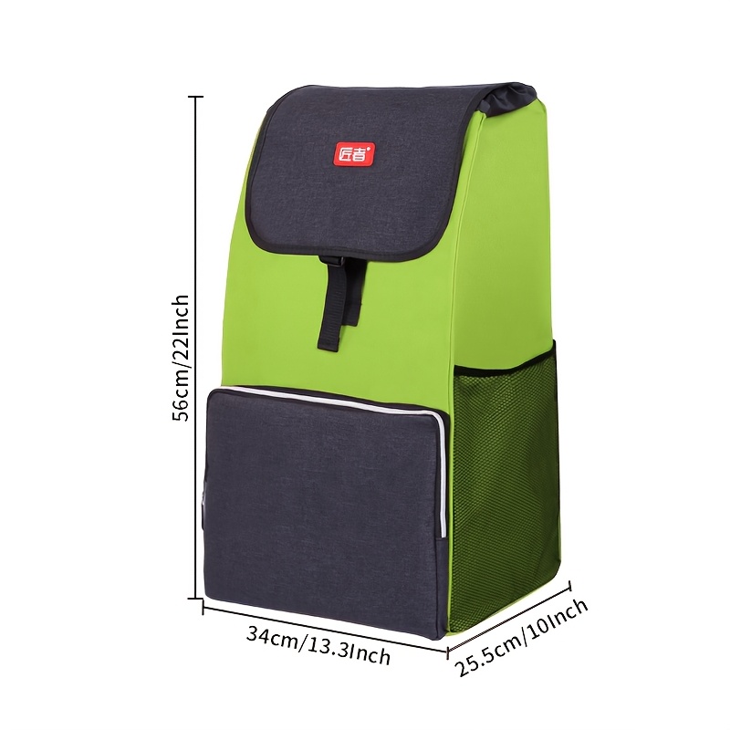 [Foldable | Aluminum Alloy] 1pc Foldable Shopping Cart | Large Wheels, Aluminum Alloy Frame, Quiet Trolley, Portable Grocery Cart | Above 10L Capacity, Elderly Aid, 50kg Load-Bearing Capacity