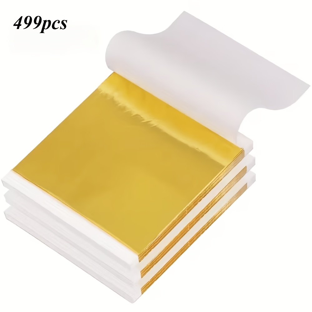 TEMU 499 Feuilles de Papier Feuille Métallique à l'Échelle - Convient pour Bricolage, Nail Art, Cadres Photo, Décoration Murale et de Meubles -