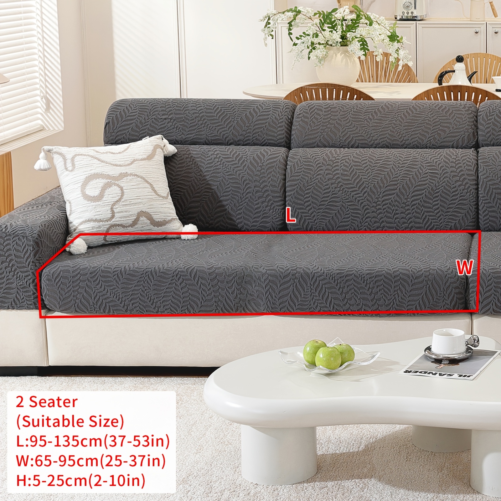 TEMU A Versatile Modern Elastic Sofa Cover Suitable For , Featuring Soft And Breathable Jacquard Fabric. This Protective Cover Is Designed For Chaise