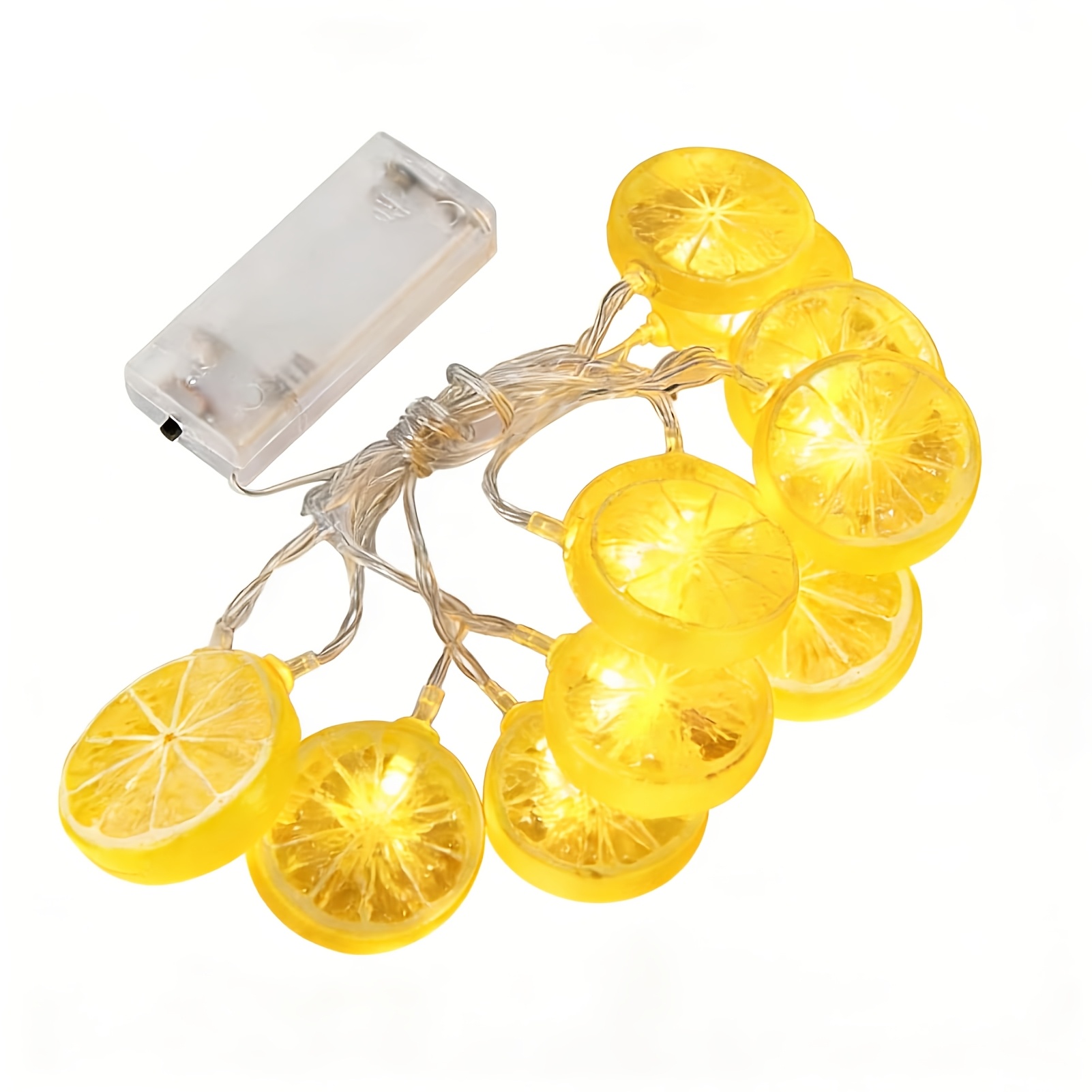 10 Led 3d Lemon Led String Lights, Aa Batteries Powered Cute Room Light Decor Small Night Light Halloween Christmas Holiday String Lights
