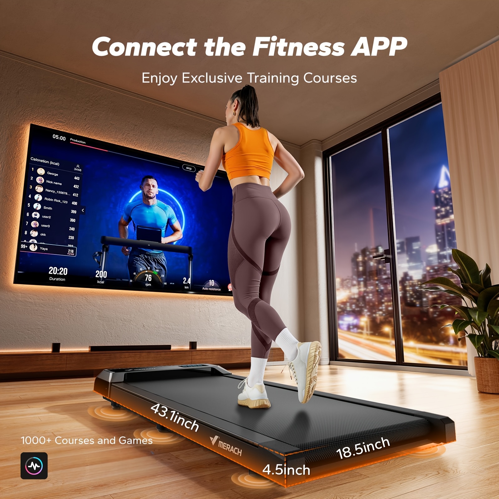 Under Desk Treadmill, 2-in-1 Walking Pad for Walking And Jogging 2.5HP Low-Noise Treadmill with Remote Control Lanyard 265lbs Weight Capacity, Workout Equipment for Home Gym