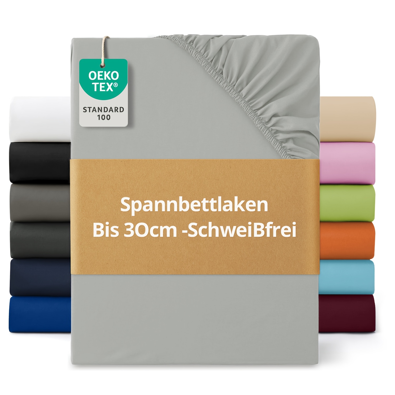 1pc Blend Jersey Fitted Sheet, Fitted Sheet With Elastic Corners, Hypoallergenic, Breathable Bed Sheet For Mattresses, Toppers, And Box Suitable For Spring Beds, Bedroom, Dorm And Random Color