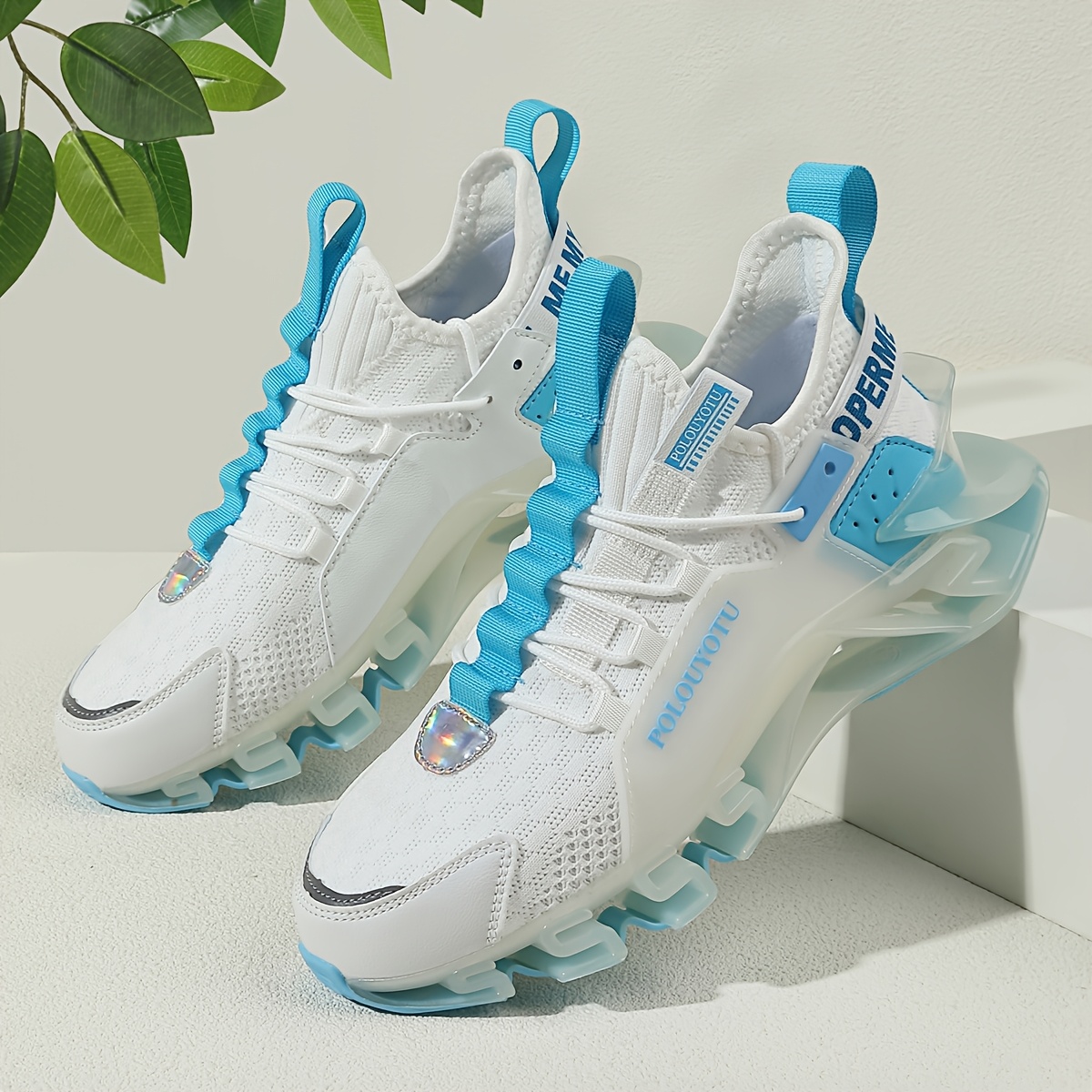 TEMU White Men's Casual Athletic Shoes - Comfortable Breathable Men's Running Shoes, Elegant Lightweight Outdoor Sneakers For Men, Spring Summer New