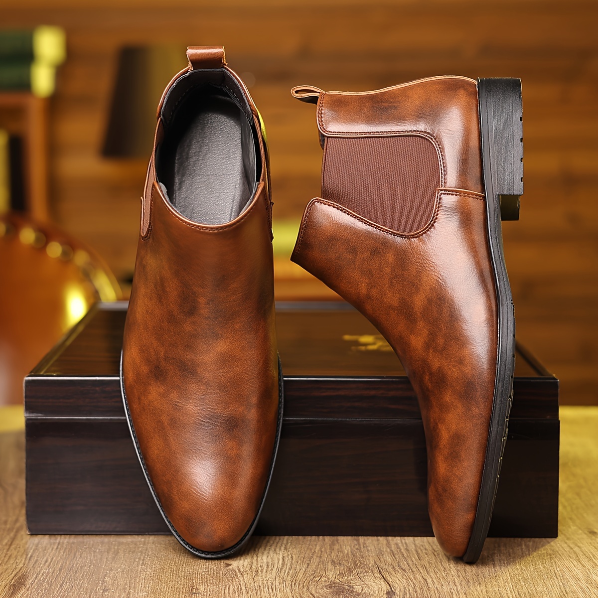 mens solid color slip dress shoes comfy non - Temu