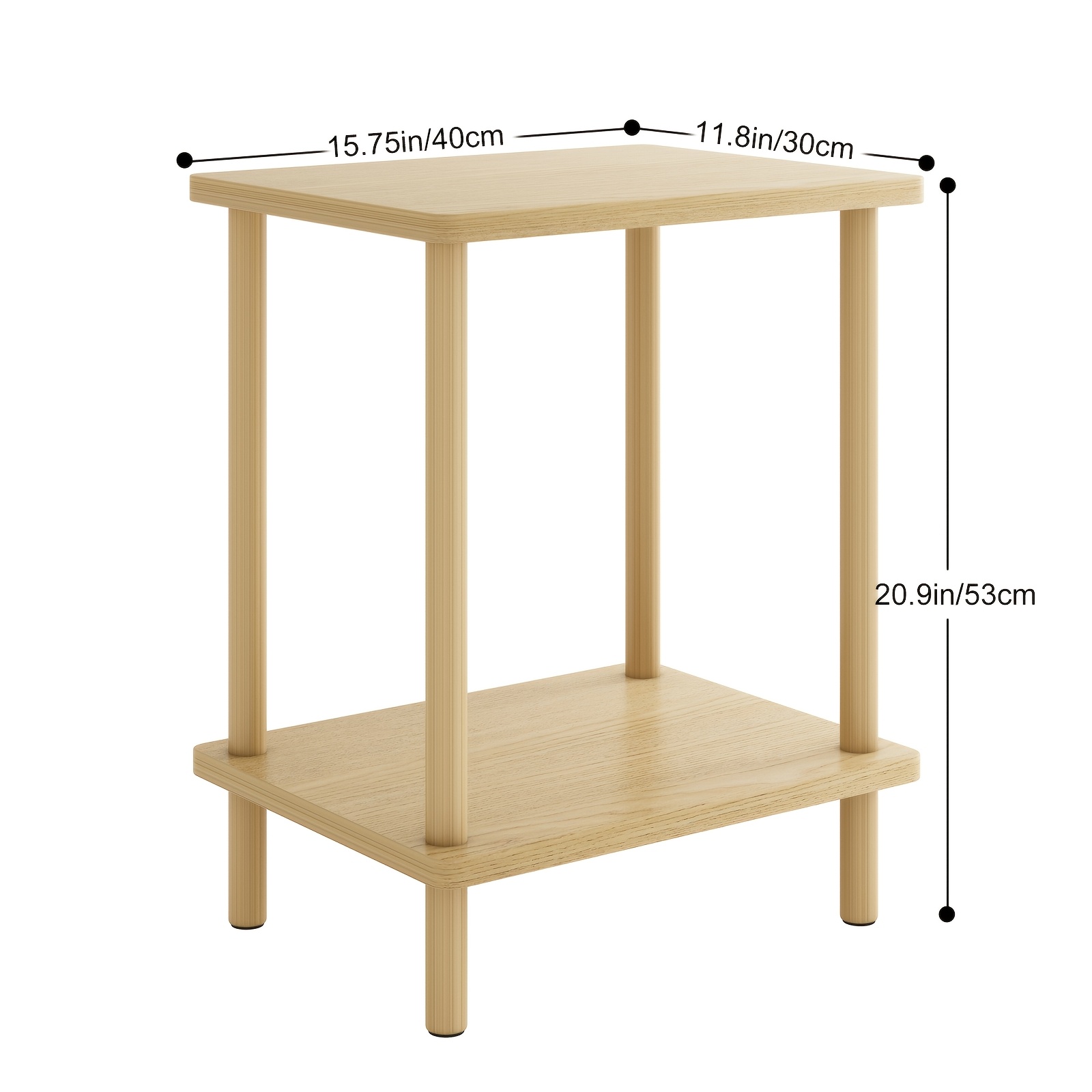 Side Table, Small Night Stand For Bedroom, 2-tiers Wood End Table For Living Room, Nightstand Bedside Table (easy Assembly)