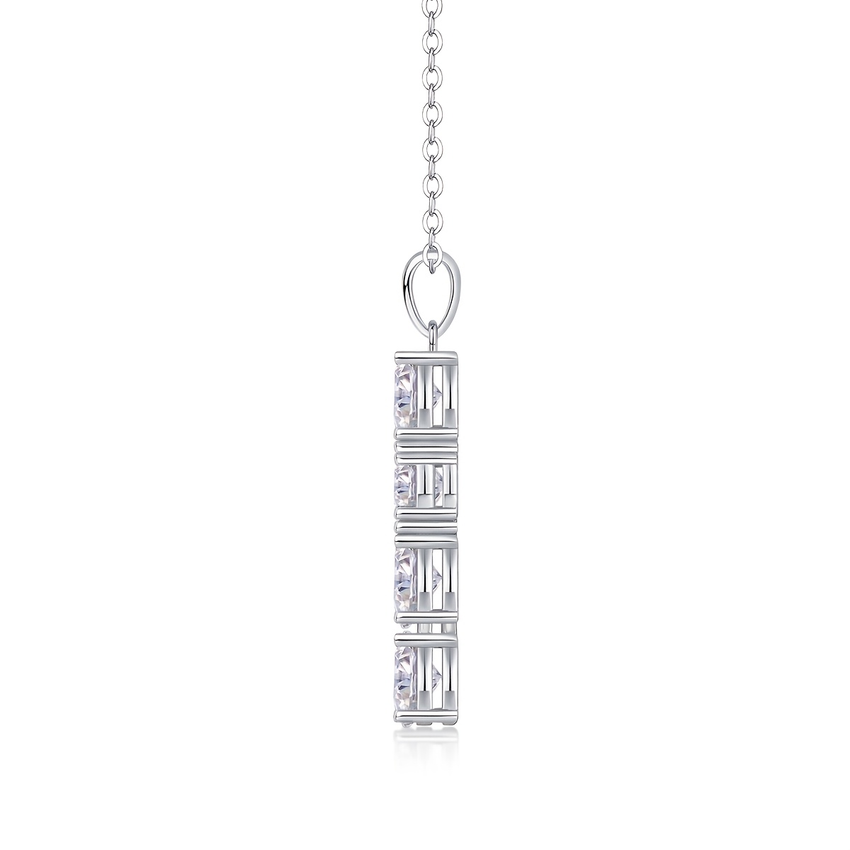 Classic Cross Pendant Necklace with Sparkling Moissanite